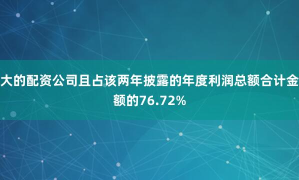 大的配资公司且占该两年披露的年度利润总额合计金额的76.72%